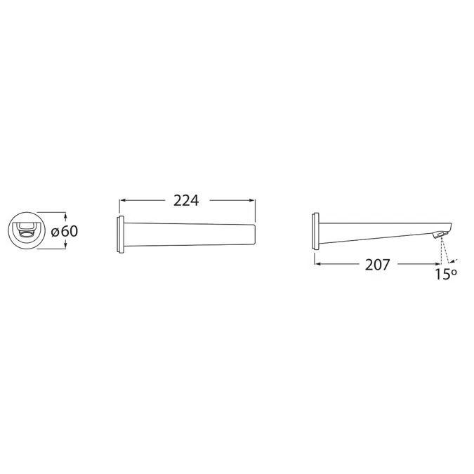 Roca Atlas Bath Outlet Chrome