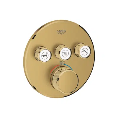 GROHE Smart Control Concealed Thermostat 3 Button Round Brushed Cool Sunrise 이미지