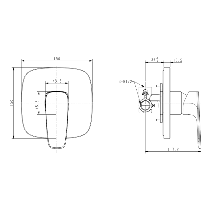 BIM objects Free download! American Standard Signature Shower Mixer