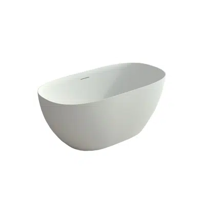 imagem para Kado Lussi Cast Solid Surface Freestanding Thin Edge Bath with Plug & Waste 1500mm White