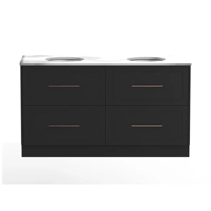 Kado Lux 1500mm All Drawer Floor Mounted Vanity Unit 4 Drawers Double Vanity (No Basin)