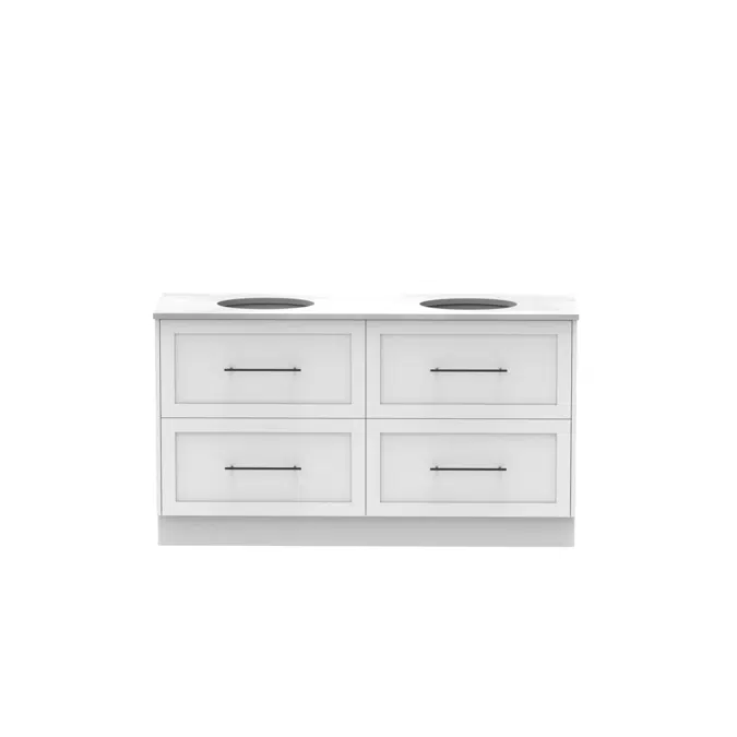 Kado Lux 1500mm All Drawer Floor Mounted Vanity Unit 4 Drawers Double Vanity (No Basin)