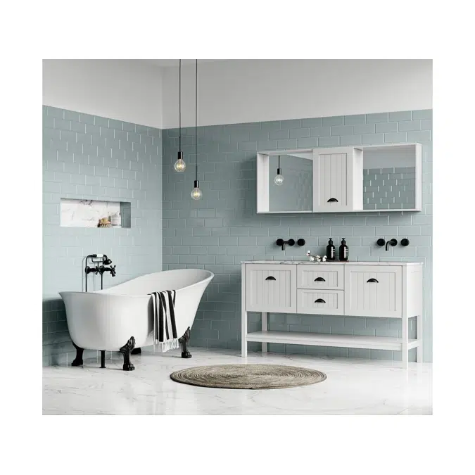 Kado Era Freestanding Bath 1700mm White with Matte Black Claw Feet