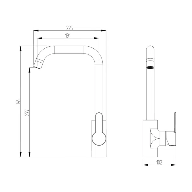 Mizu Soothe Square Gooseneck Sink Mixer Tap Matte Black (4 Star)