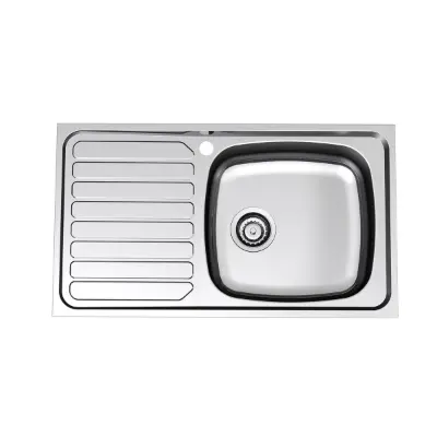 billede til Base MK2 Single Bowl Sink 1 Taphole Right Hand Bowl 820mm Stainless Steel