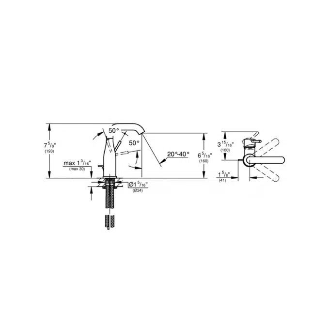 GROHE Essence New Gooseneck Basin Mixer Tap Brushed Nickel (5 Star)