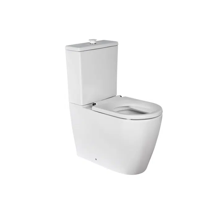 Wolfen Ambulant Close Coupled Back To Wall Rimless Toilet Suite Single Flap Seat White (4 Star)