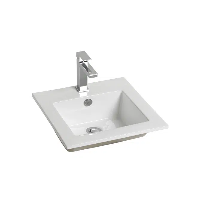 Kado Lux Vanity Basin 1 Taphole 415mm with Overflow White