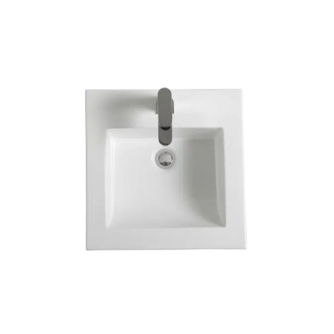 Kado Lux Vanity Basin 1 Taphole 415mm with Overflow White