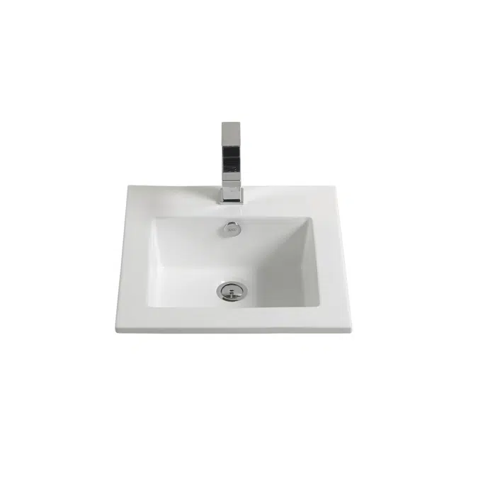 Kado Lux Vanity Basin 1 Taphole 415mm with Overflow White