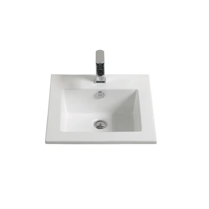 Kado Lux Vanity Basin 1 Taphole 415mm with Overflow White