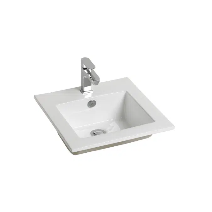 Kado Lux Vanity Basin 1 Taphole 415mm with Overflow White