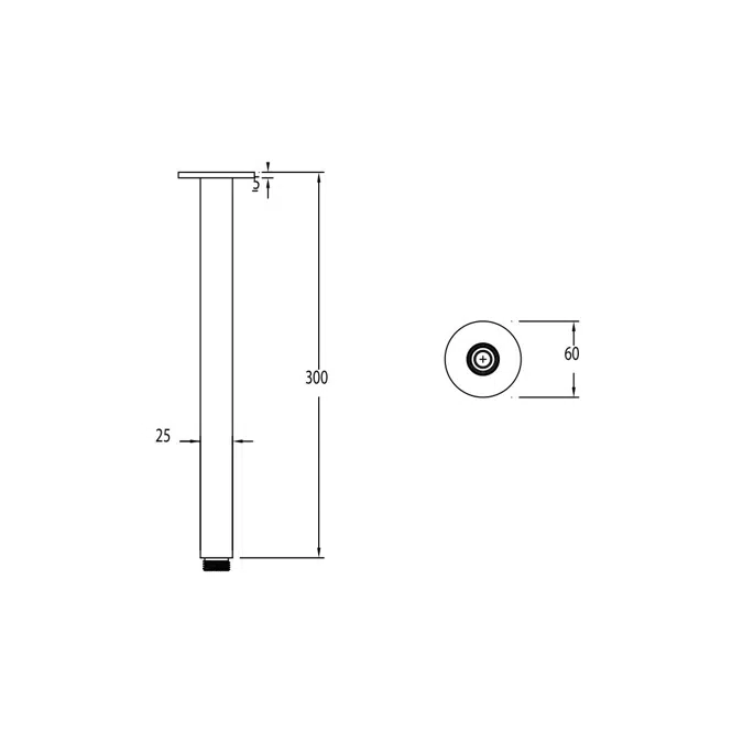 BIM objects - Free download! Milli Mood Edit Vertical Shower Arm 300mm ...