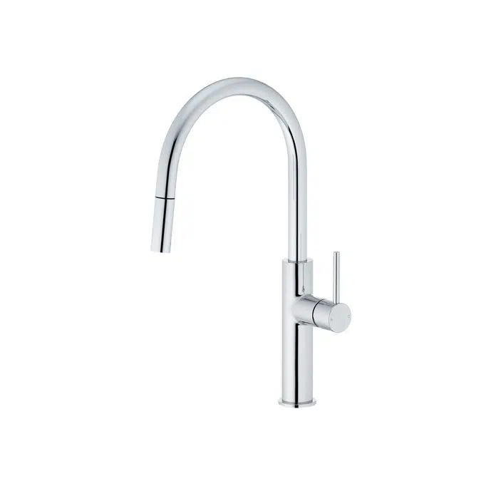 Mizu Drift Pull Out Gooseneck Sink Mixer Curve 2 Function Chrome (5 Star) Lead Free