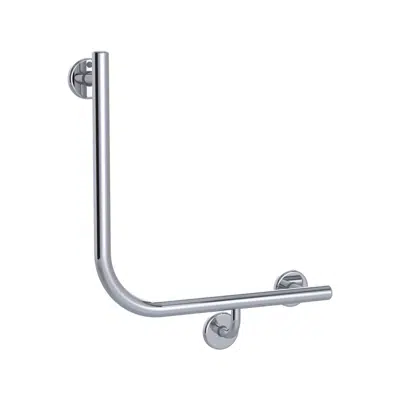 Mizu Drift 450 x 450 x 90 Degree Ambulant Toilet Grab Rail Right Hand Polished Stainless Steel 이미지