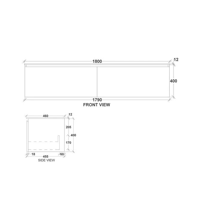 Kado Arc Timber All Drawer 1800 Single Bowl Vanity Corian 12mm Top