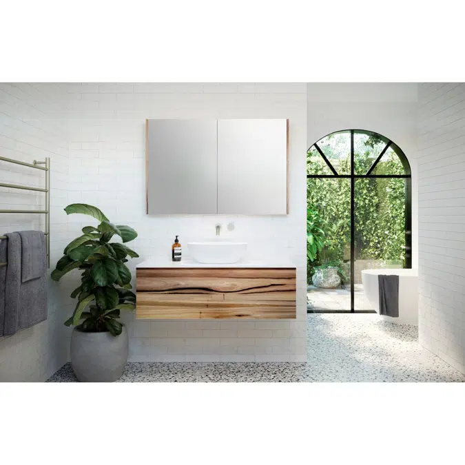Kado Arc Timber All Drawer 1800 Single Bowl Vanity Corian 12mm Top