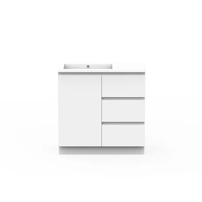 Posh Domaine Conventional 900mm Floor Mounted Vanity Unit Cast Marble Left Hand Basin