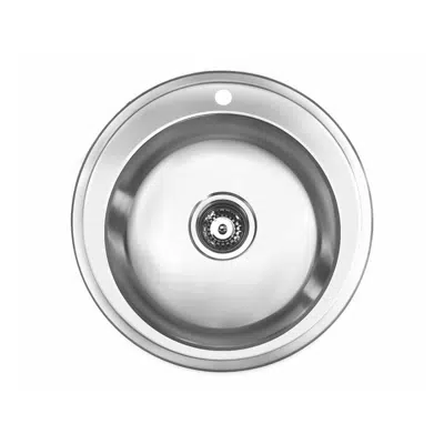 รูปภาพสำหรับ Posh Solus Round Inset / Undermount Sink 1 Taphole 500mm Stainless Steel