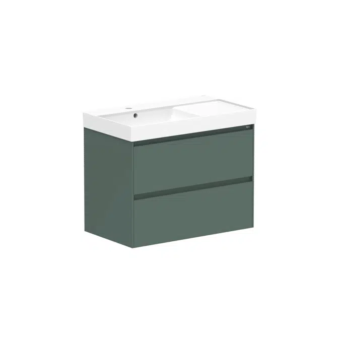 Roca Ona Vanity All Drawer Twin Left Hand Bowl 800mm Matte Green
