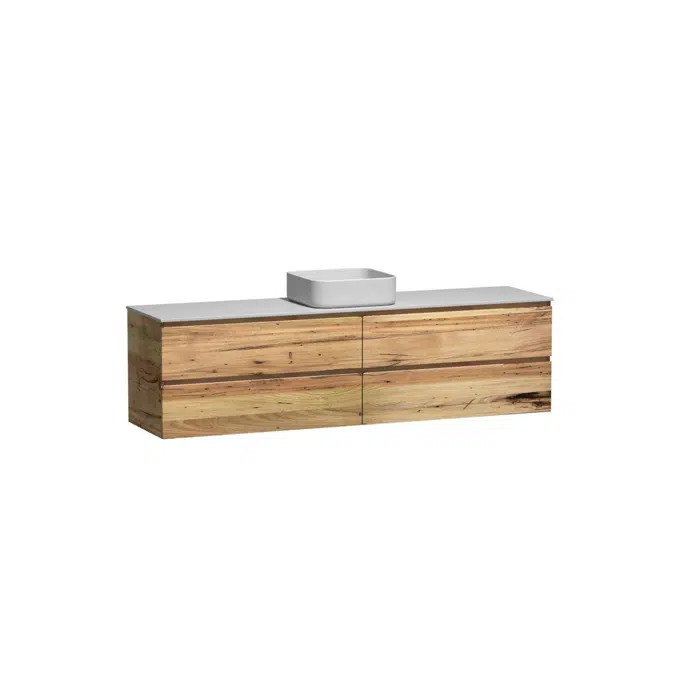 Kado Arc Timber Twin Drawer 1800 Single Bowl Vanity Corian 12mm Top