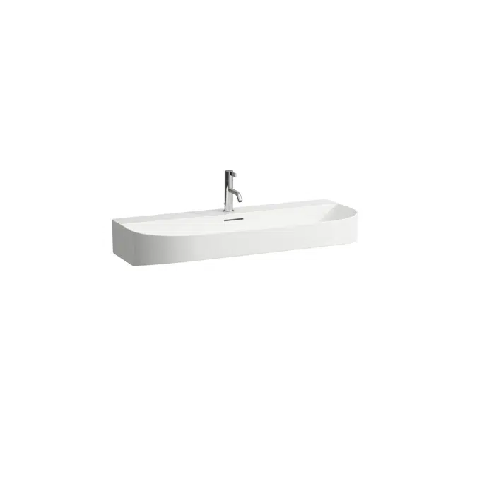 LAUFEN Sonar Wall Basin Only with Overflow 2 Taphole 1000x420 White