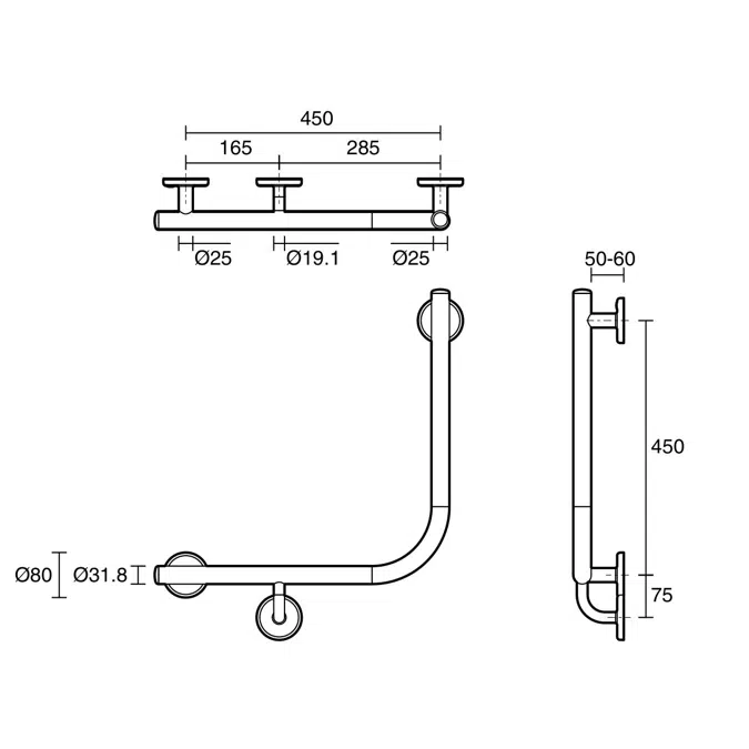 BIM objects Free download! Mizu Drift 450 x 450 x 90 Degree Ambulant