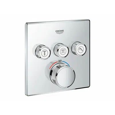Image for GROHE SmartControl Concealed Thermostat 3 Button Square Chrome