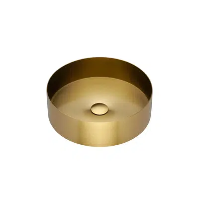 Kado Aspect Stainless Steel Basin Round 400mm with Plug & Waste Brushed Gold图像