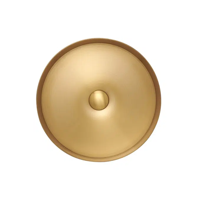Kado Aspect Stainless Steel Basin Round 400mm with Plug & Waste Brushed Gold