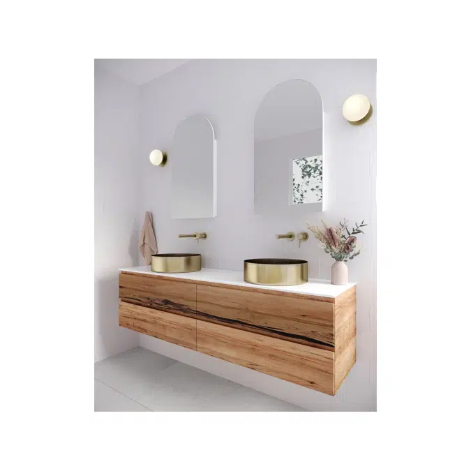 Kado Aspect Stainless Steel Basin Round 400mm with Plug & Waste Brushed Gold