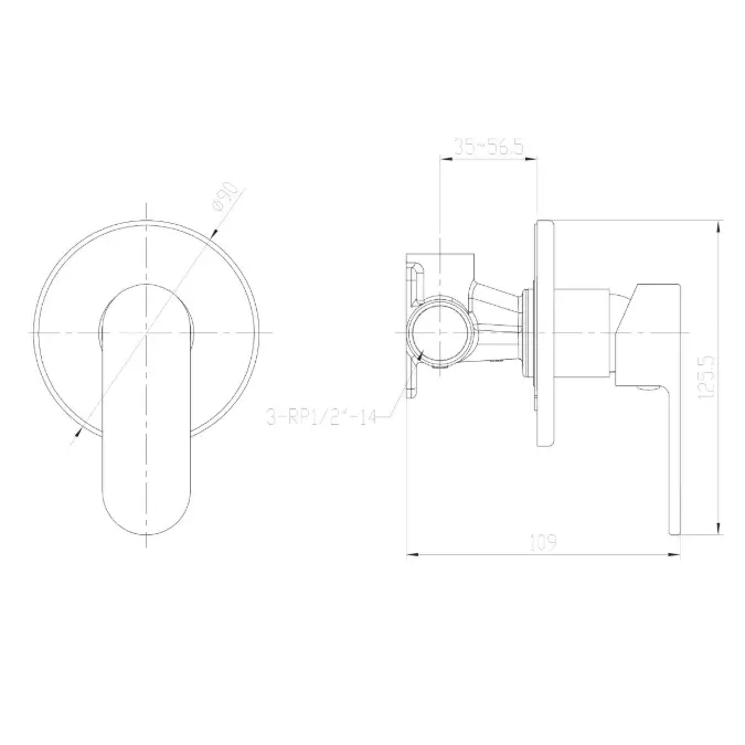BIM objects - Free download! Mizu Soothe Shower Mixer Tap Chrome ...