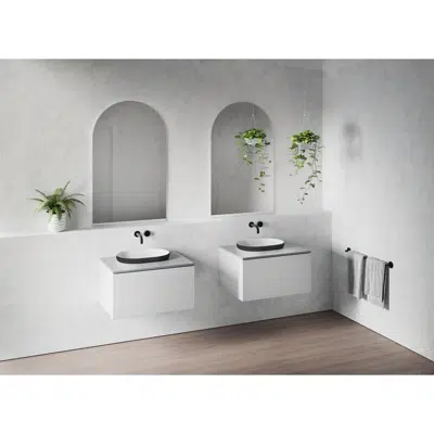 Image for Venice 500 Semi Inset Basin Solid Surface Softskin Charcoal