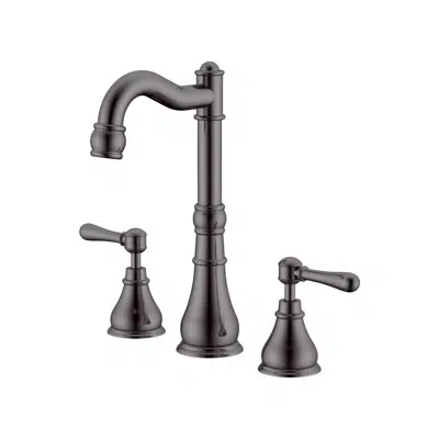 imagem para Milli Voir English Basin Set Swivel Outlet Lever Handles Brushed Gunmetal (4 Star) Lead Free