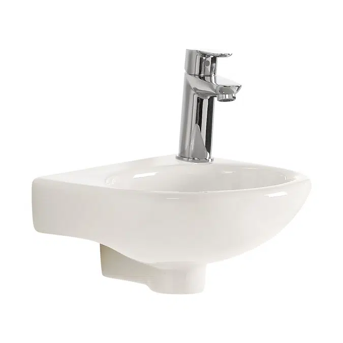 American Standard Studio Wall Basin with Fixing Kit 1 Taphole 350mm White