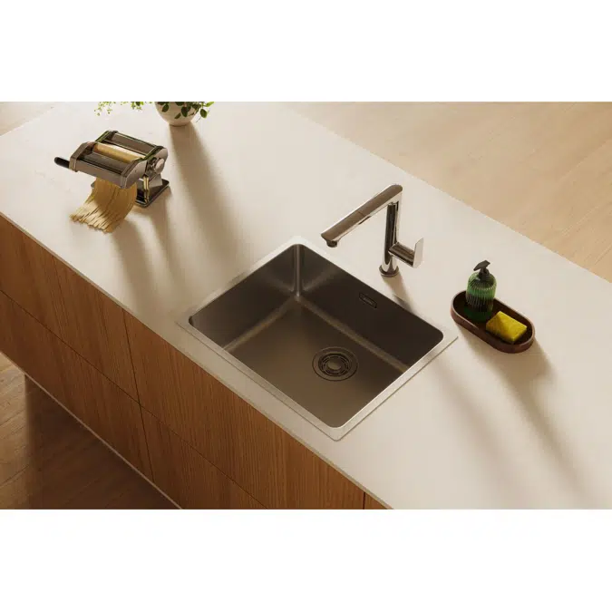 Memo Oscar Inset/Undermount Extended Single Bowl Sink 500mm Overflow No Taphole