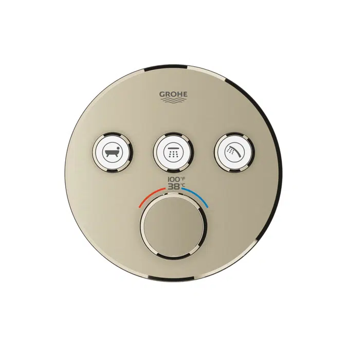 GROHE Smart Control Concealed Thermostat 3 Button Round Brushed Nickel