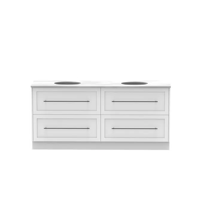 Kado Lux 1800mm All Drawer Floor Mounted Vanity Unit 4 Drawers Double Vanity (No Basin)