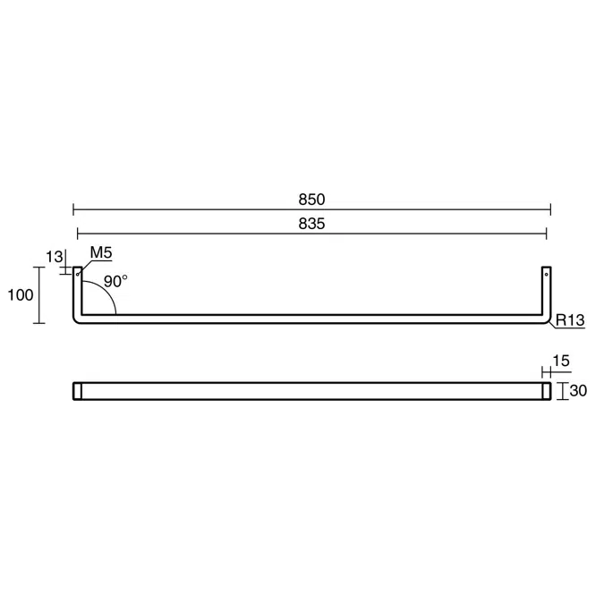 Mizu Stream Heated Towel Rail 850mm (Triple Pack) Brushed Stainless Steel