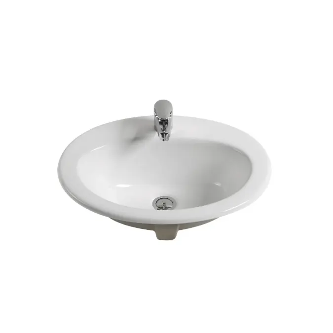 Base Vanity Basin with Front Overflow 1 Taphole 540 x 445mm White