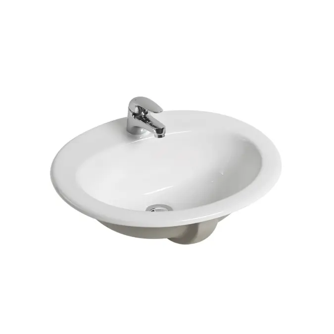 Base Vanity Basin with Front Overflow 1 Taphole 540 x 445mm White