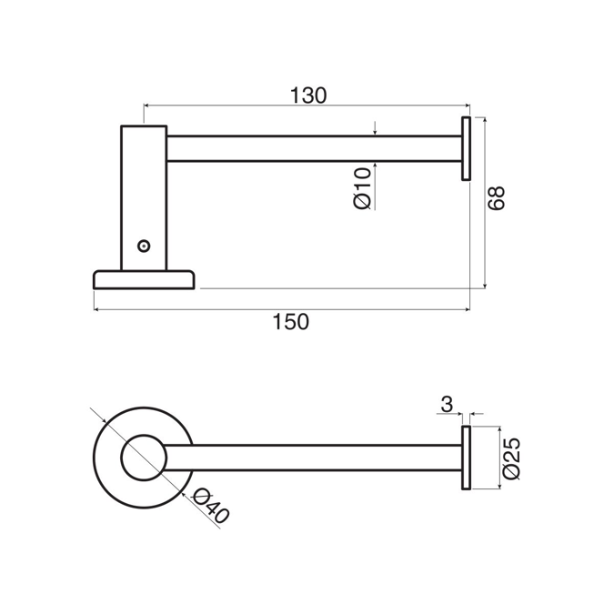 BIM objects - Free download! Mizu Drift Straight Toilet Roll Holder ...