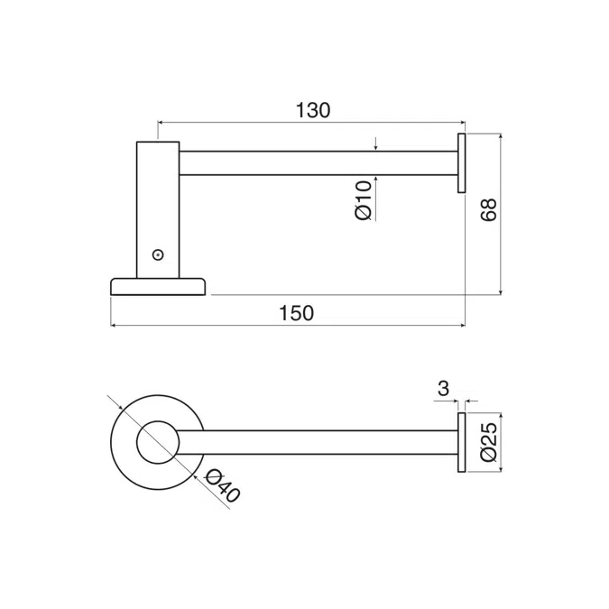 BIM objects - Free download! Mizu Drift Straight Toilet Roll Holder ...