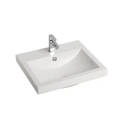 obraz dla Posh Solus Semi Inset Basin 1 Taphole 540 x 450mm White