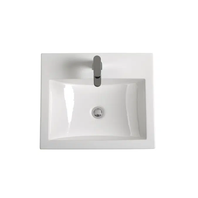 Posh Solus Semi Inset Basin 1 Taphole 540 x 450mm White