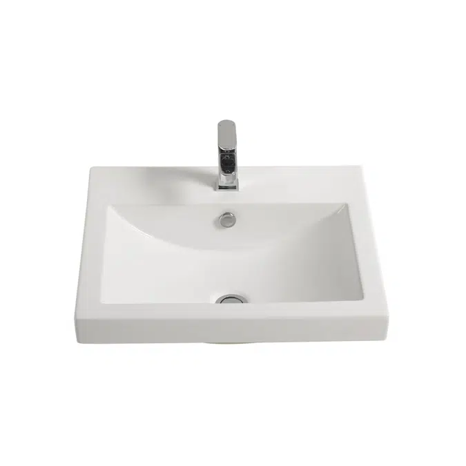 Posh Solus Semi Inset Basin 1 Taphole 540 x 450mm White