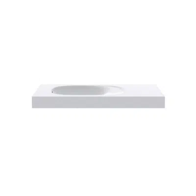 Image for Kado Lussi 900mm Left Hand Wall Basin Side Shelf with Overflow No Taphole Matte White Solid Surface