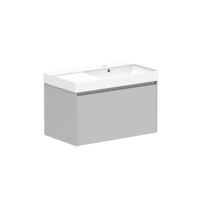 Roca Ona Vanity All Drawer Single Right Hand Bowl 800mm Matte Grey