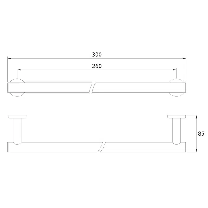BIM objects - Free download! Mizu Drift Towel Rail 300mm Matte Black |  BIMobject