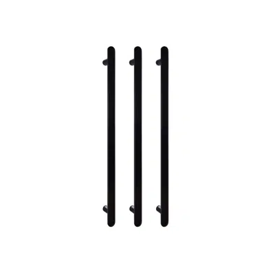 Image for Mizu Soothe Vertical Heated Towel Rail (Triple Pack) Matte Black